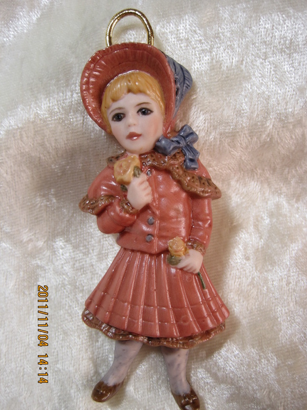 Bell Ceramics Victorian Doll Ornaments,Christmas Crafts DIY Ready to paint Doll Ornaments 4inchPorcelain Bisque Ceramic